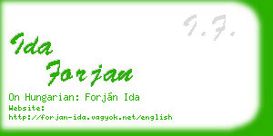 ida forjan business card